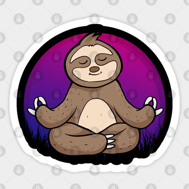 Yoga Sloth Sticker by RockReflections